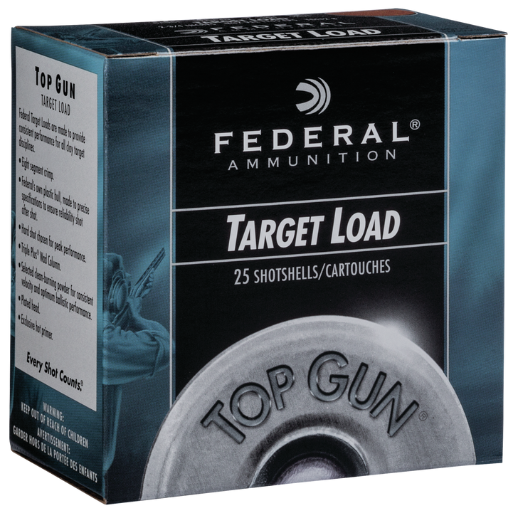 Federal Top Gun 12 Gauge 1oz Sporting - Shotgun Ammo - 1300 FPS - 7.5 Shot - 25RD Box - TGSH12 7.5