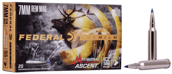 Federal TERMinAL ASCENT 7mm Magnum 155 Grain Terminal Ascent - Rifle Ammo - 20RD Box - P7RTA1