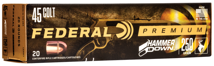 Federal .45 Colt 250 Grain Bonded Hollow Point Brass  -  Pistol Ammo  -  20RD Box - LG45C1