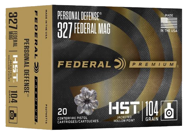 Federal 327 Mag HST - JHP - Brass Cased - Pistol Ammo  -  20RD Box - P327HST1S
