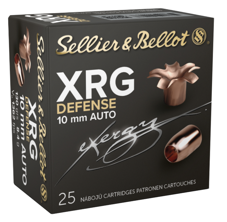 Sellier & Bellot XRG  10mm Auto 130 Grain Solid Copper Hollow Point - Pistol Ammo -  25RD Box - SB10XA