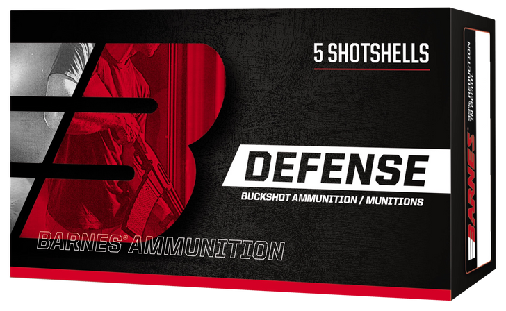 Barnes Defense 12Ga 2-3/4in 9oz 00 Buckshot Shotgun Ammo - 5RD Box