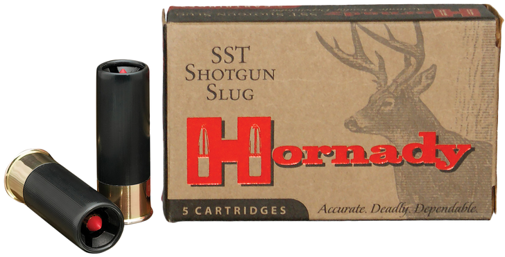 Hornady SST Slugs 12 Gauge 300 Grain 2.75 in Flex Tip EXpanding Slug - Shotgun Ammo - 5RD Box - 8623