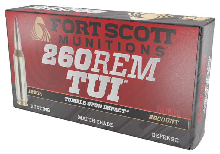 Fort Scott Tumble Upon Impact Ammo - .260 Remington - SCS - 123 Grain - 20RD Box