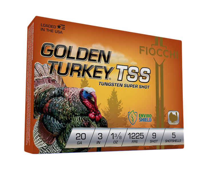 Fiocchi Golden Turkey TSS 20 Gauge 1 3/8 Oz 3in 9 Shot Shotgun Ammo - 5RD Box - 203TSS9