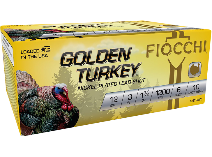 Fiocchi Golden Turkey 12 Gauge 1 3/4oz 3in 6 Size Shotgun Ammo - 10RD Box - 123TRKC6
