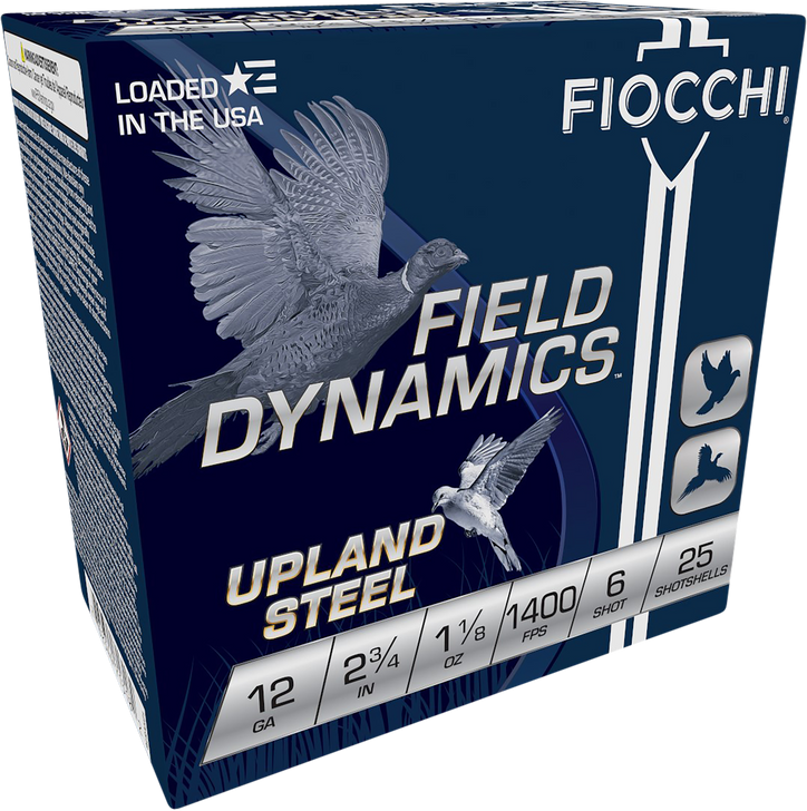 Fiocchi Hi Velocity Steel 12 Gauge 1 1/8 Oz 2.75in 6 Shot Shotgun Ammo - 25RD Box - 12HVST6