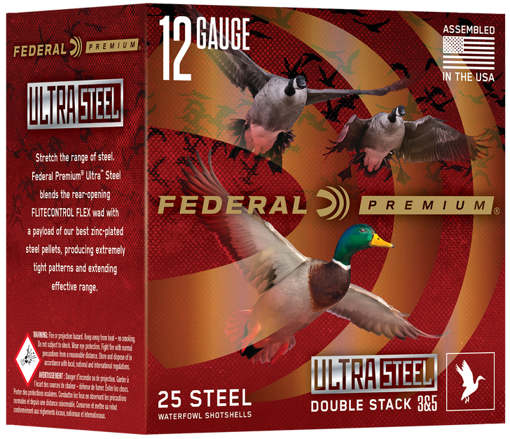 Federal Ultra Steel Waterfowl 12 Gauge 3 in 1 1/4oz 2 Shot Shotgun Ammo - 25RD Box - PWUX142 35