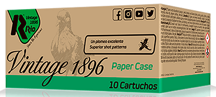 Rio  -  Vintage 1896 Paper Flyer 12 Gauge 1-1/4 Oz 2 3/4 in #8 - Shotgun Ammo - 10RD Box - VP36FHV8