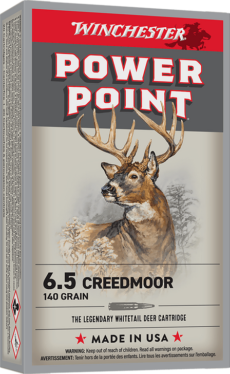 Winchester Super-X 6.5mm Creedmoor 140 Grain Power Point Brass Cased - Rifle Ammo - 20RD Box - X652