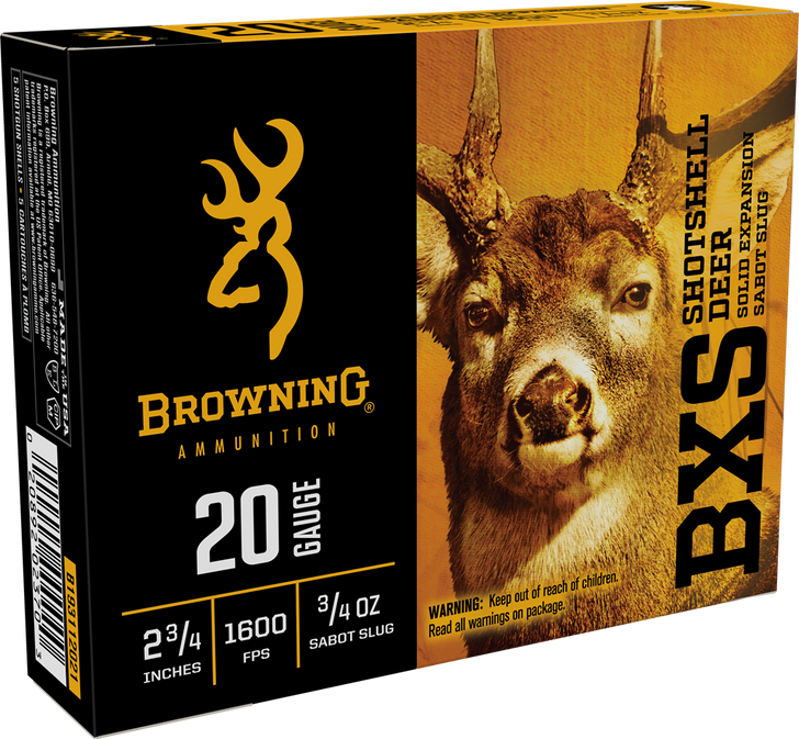 Browning 20GA 2.75" 3/4oz BXS Shotshell Deer Slug - 5RD Box