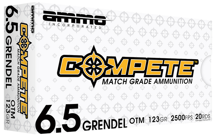 AMMO INC -  Compete OTM 6.5 Grendel 123 Grain - Open Tip Match  - 20RD Box