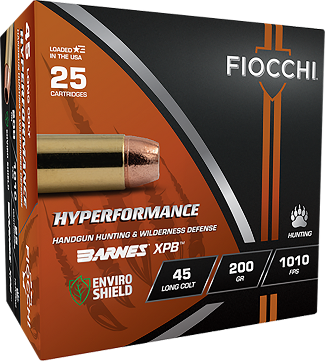 Fiocchi 45 Long Colt 200 Grain - JHP - XPB - Pistol Ammo  -  25RD Box - 45LCBA