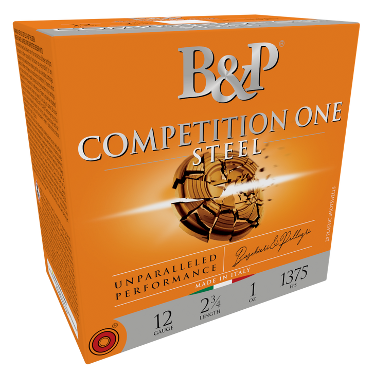 Baschieri & Pellagri Competition One 12 Gauge 1 Oz 2.75in Steel Shotgun Ammo - #7.5 - 25RD Box - 12B1GCP7