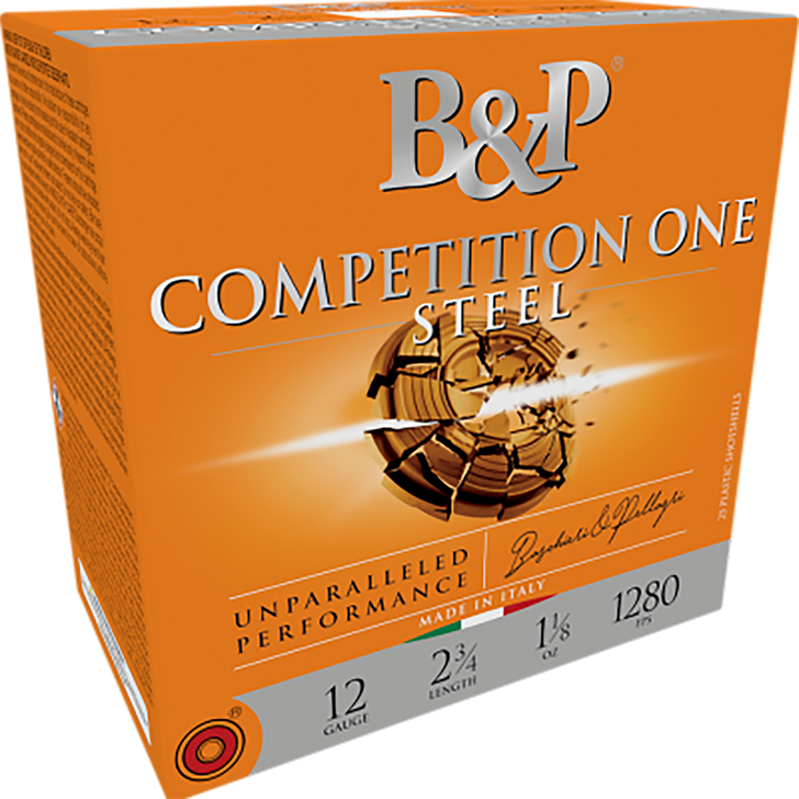 Baschieri & Pellagri Competition One 12 Gauge 1.125 Oz 2.75in Steel Shotgun Ammo - #7.5 - 25RD Box - 12B18GC7