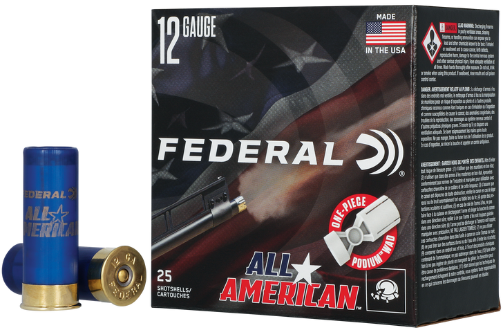 Federal All-american, Fed Faa12hc8   12g 2.75 1-1/8 Hdcp 8         25/10