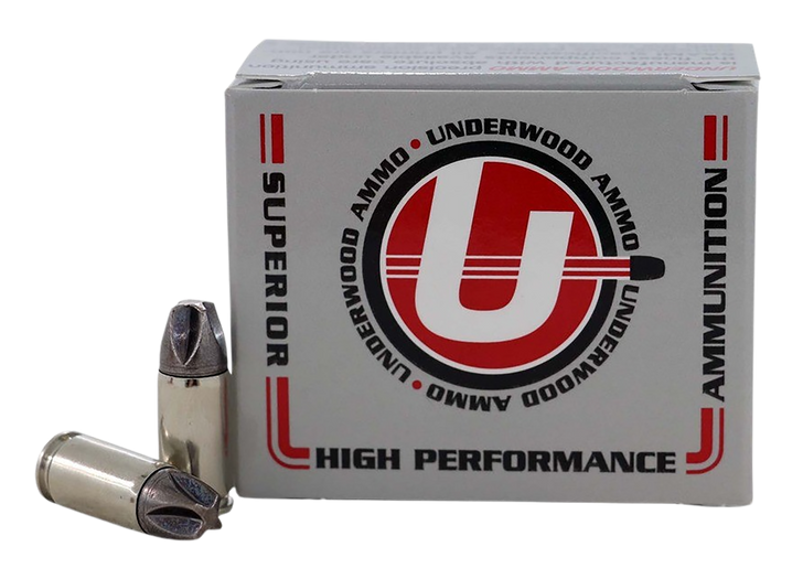 Underwood Ammo 9MM  +P+ 90 Grain Xtreme Defender Solid Monolithic - Nickel Brass - 20RD Box