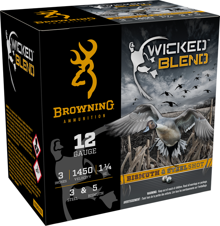 Browning Ammo Wicked Blend, Brna B193431233 12g 3in 1-1/4 Oz 3&5bi    25/10