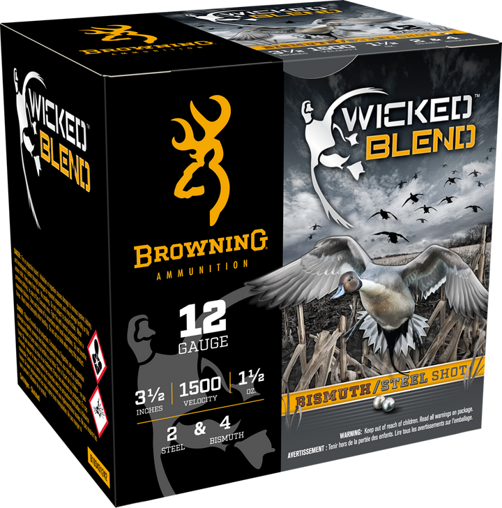 Browning Ammo Wicked Blend, Brna B193431242 12g 3-1/2in 1-1/2 2&4bi   25/10