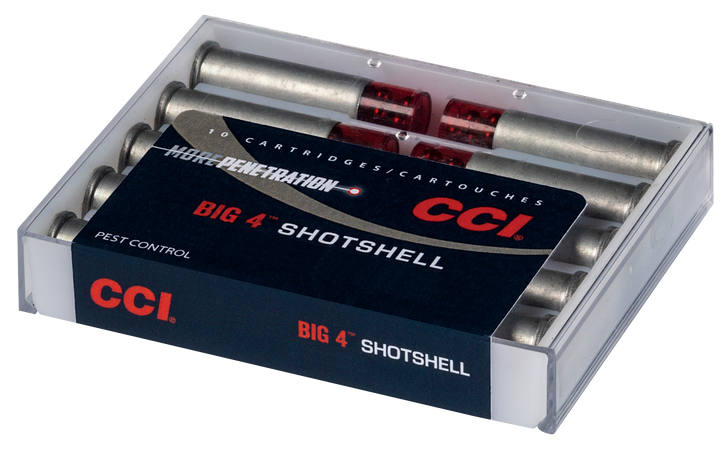 CCI  -  Pest Control Big 4 Shotshell 9MM  45 Grain Brass  -  Pistol Ammo  -  10RD Box - 3712CC