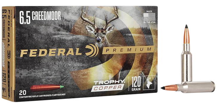 Federal VITAL-SHOK 6.5 Creedmoor 120 Grain Trophy Copper - Rifle Ammo - 20RD Box - P65CRDTC1