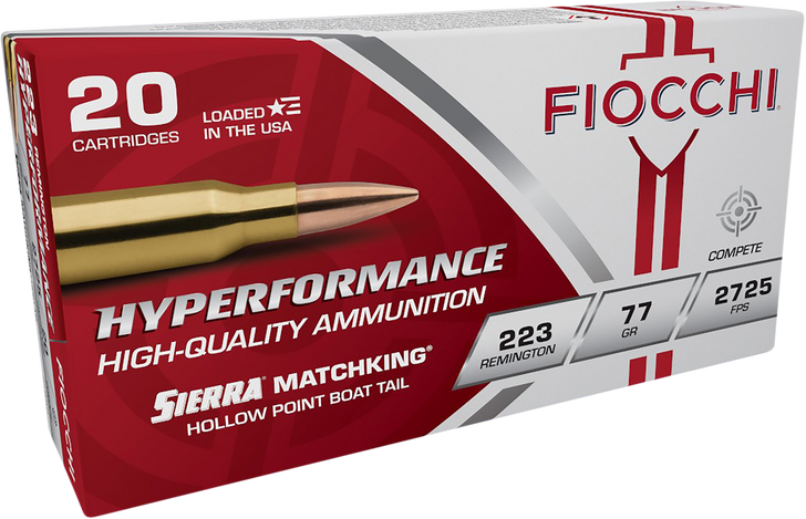 Fiocchi Hyperformance Hunt .223 Remington 77 Grain HPBT MK Rifle Ammo - 20RD Box - 223MKD