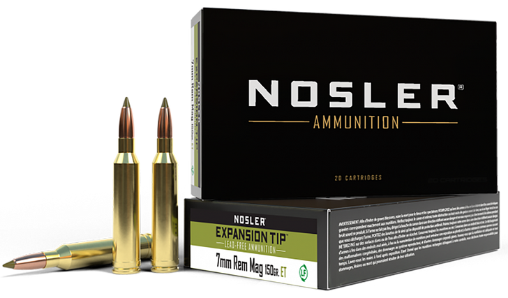 Nosler 7mm Remington Magnum 150 Grain E-Tip Lead-Free Brass Cased - Rifle Ammo - 20RD Box - 40032