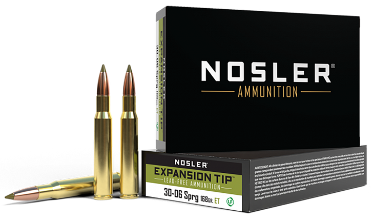 Nosler .30-06 Springfield 168 Grain E-Tip Lead-Free Brass Cased - Rifle Ammo - 20RD Box - 40036