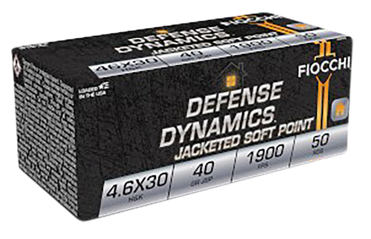 Fiocchi Defense Dynamics 4.6x30mm H&K 40gr Jacketed Soft Point Rifle Ammo - 50RD Box