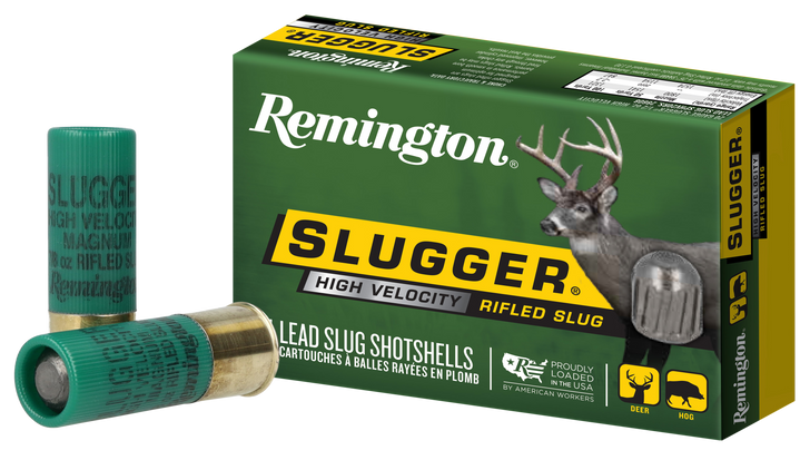 Remington Slugger High Velocity Slugs 12 Gauge 7/8oz Rifled Slug 2.75in Centerdire Shotgun Slug Ammo - 5RD Box - 28600