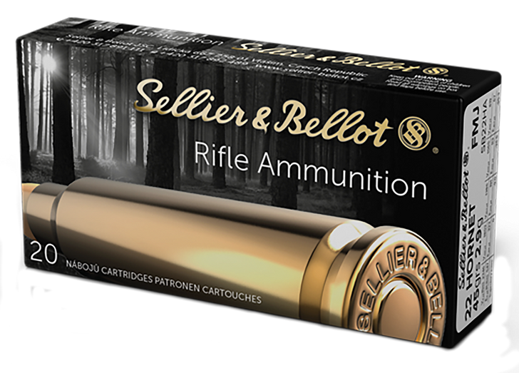 Sellier & Bellot 22 Hornet 45 Grain - FMJ - Rifle Ammo - 20RD Box - SB22HA