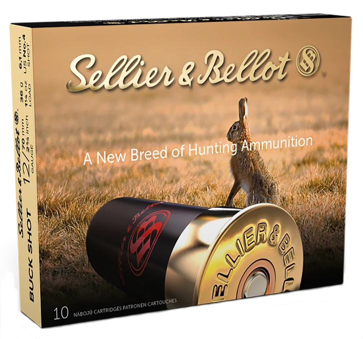 Sellier & Bellot SB 12 Gauge 27 Pellet 2.75in Shotgun Buckshot Ammo - 1.25oz - 10RD Box - SB12BSD