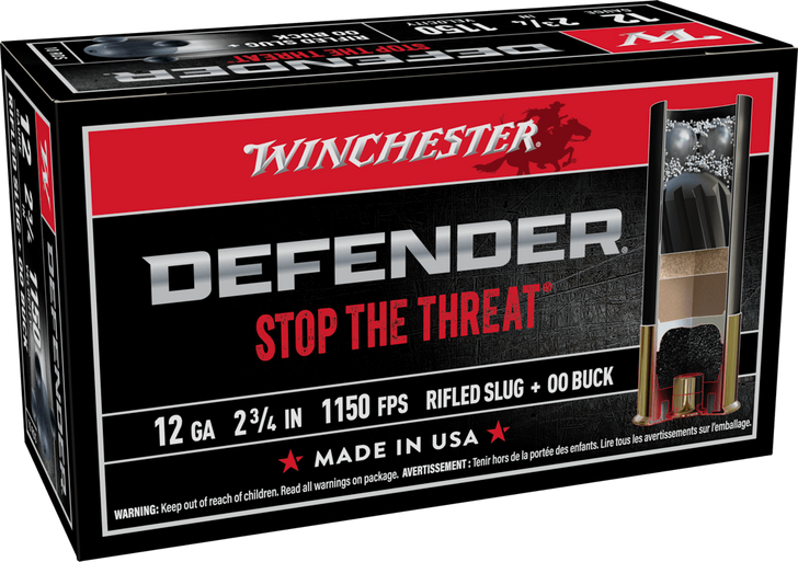 Winchester Defender Shotshell 12 Gauge 1 Oz 2.75in - Shotgun Ammo - 10RD Box - S12PDX1