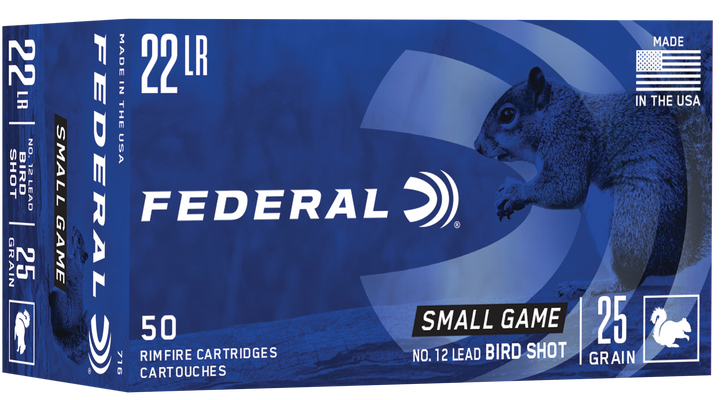Federal Small Game .22 Long Rifle 25 Grain 12 Shot - Rimfire Ammo - 50RD Box - 716