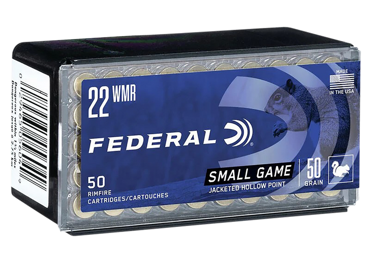Federal Small Game .22 Winchester Magnum Rimfire 50 Grain - JHP  -  Rimfire Ammo - 50RD Box - 757