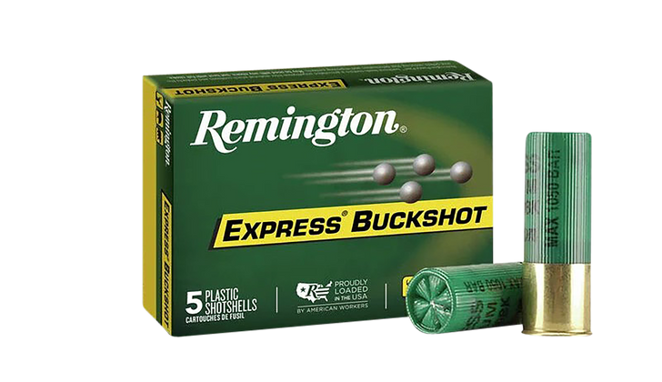 Remington Express Magnum Buckshot 12 Gauge 41 Pellet 3in #4 Buck - Shotgun Ammo - 5RD Box - 20640