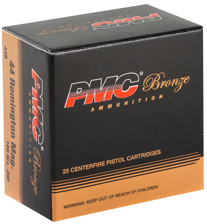 PMC  .44 Remington Magnum 180 Grain - JHP - Brass Cased - Pistol Ammo  -  25RD Box - 44B