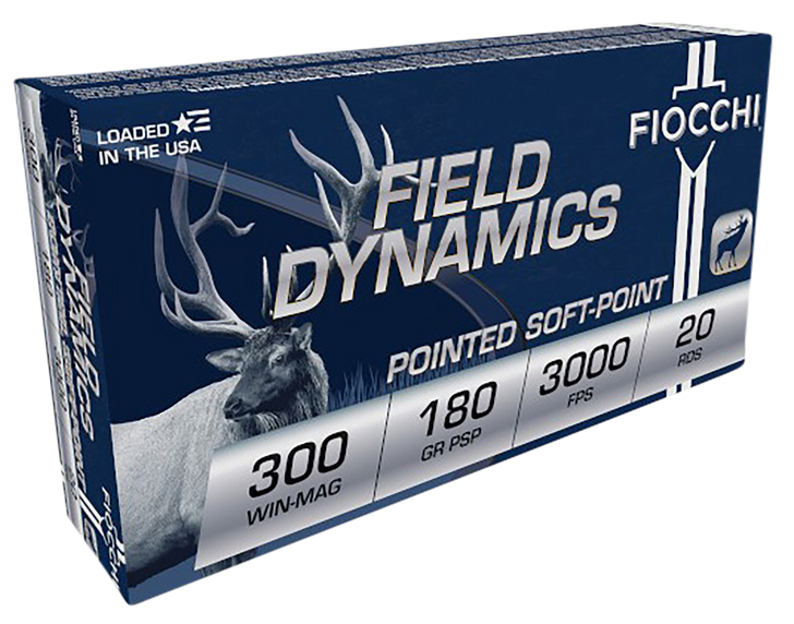 Fiocchi Field Dynamics .300 Winchester Magnum 180 Grain PSP Rifle Ammo - 20RD Box - 300WMB