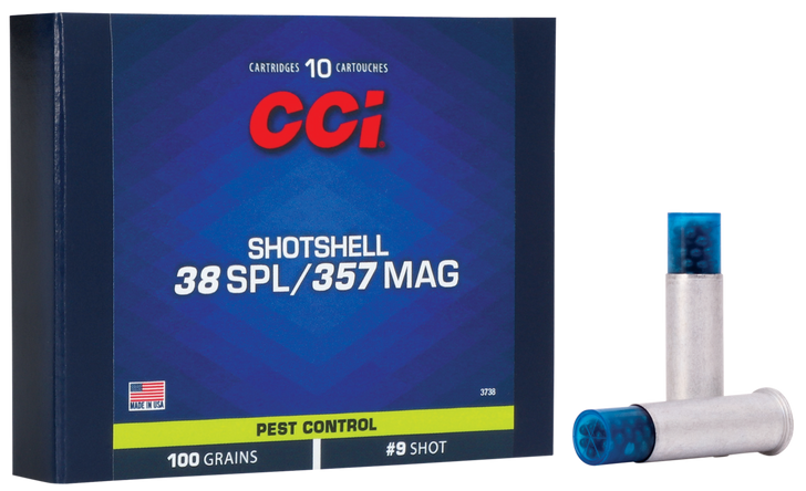 CCI  -  Pest Control Shotshell .357 Magnum/ .38 Special #9 Shotshell  -  Pistol Ammo  -  10RD Box - 3738