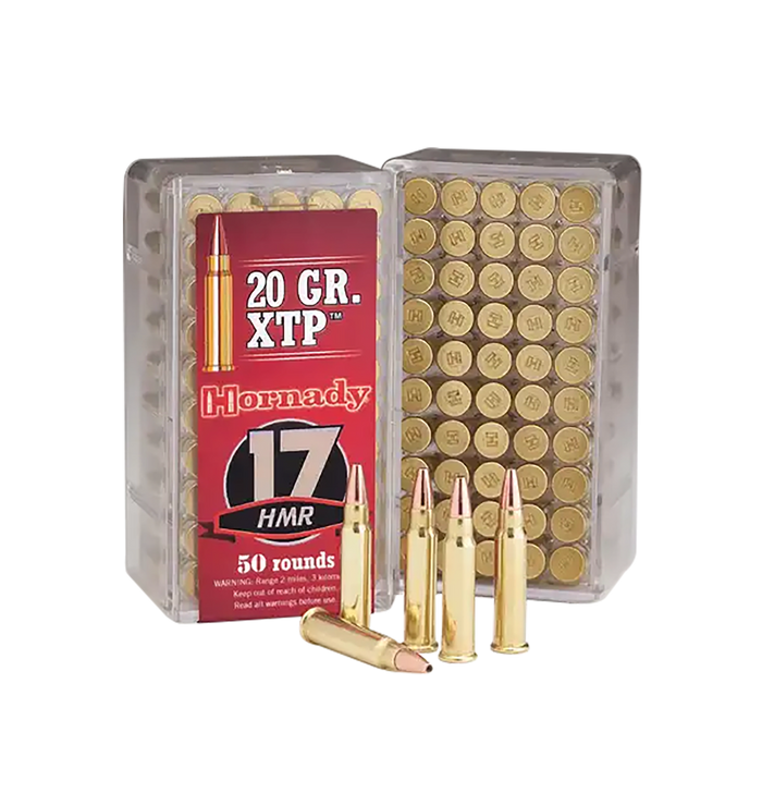 Hornady Varmint Express Rimfire .17 Hornady Magnum Rimfire 20 Grain EXtreme Terminal Performance Brass Cased - Rimfire Ammo - 50RD Box - 83172