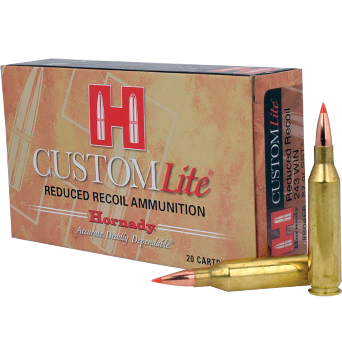 Hornady Custom .243 Winchester 87 Grain Super Shock Tip Brass Cased - Rifle Ammo - 20RD Box - 80466