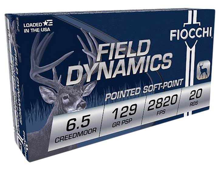 Fiocchi Field Dynamics 6.5 Creedmoor 129 Grain PSP Rifle Ammo - 20RD Box - 65CMB