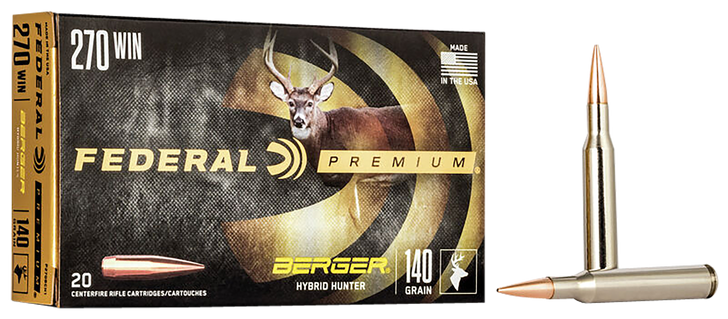 Federal Berger Hybrid Hunter 270 Win 140 Grain Berger Hybrid - Rifle Ammo - 20RD Box - P270BCH1