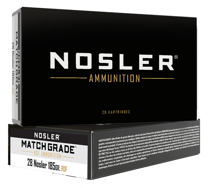 Nosler RDF .28 Nosler 185 Grain Hollow Point Boat Tail Brass Cased - Rifle Ammo - 20RD Box - 60141