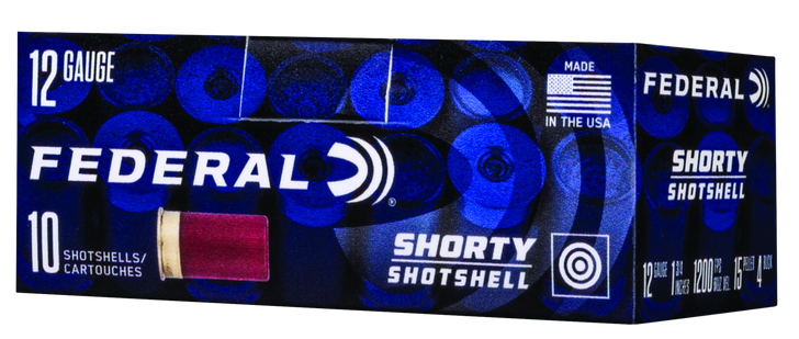 Federal Power Shok 12 Gauge Shorty Buckshot Shotshells - Shotgun Ammo - 4 Shot - 10RD Box - SH129 4B