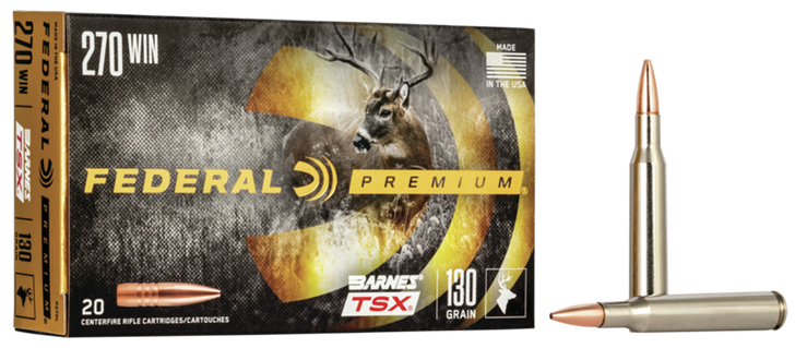 Federal BARNES TSX .270 Winchester 130 Grain Barnes Triple-Shock X - Rifle Ammo - 20RD Box - P270L