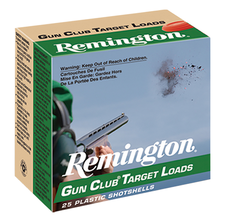 Remington Gun Club Target Loads 20 Gauge 7/8oz 2.75in 1200FPS #9 - Shotgun Ammo - 25RD Box - 20236