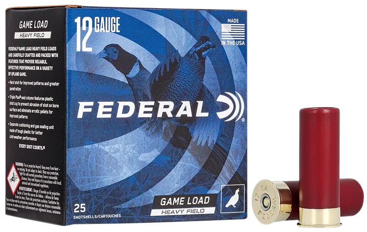 Federal Game Shok Upland Heavy Field 12 Gauge 1 1/4oz 2 3/4' Shotgun Ammo - 6 Shot - 25RD Box - H125 6