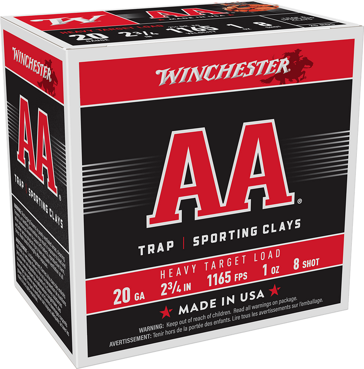 Winchester AA 20 Gauge 1 Oz 2.75in - Shotgun Ammo - 25RD Box - AAH208