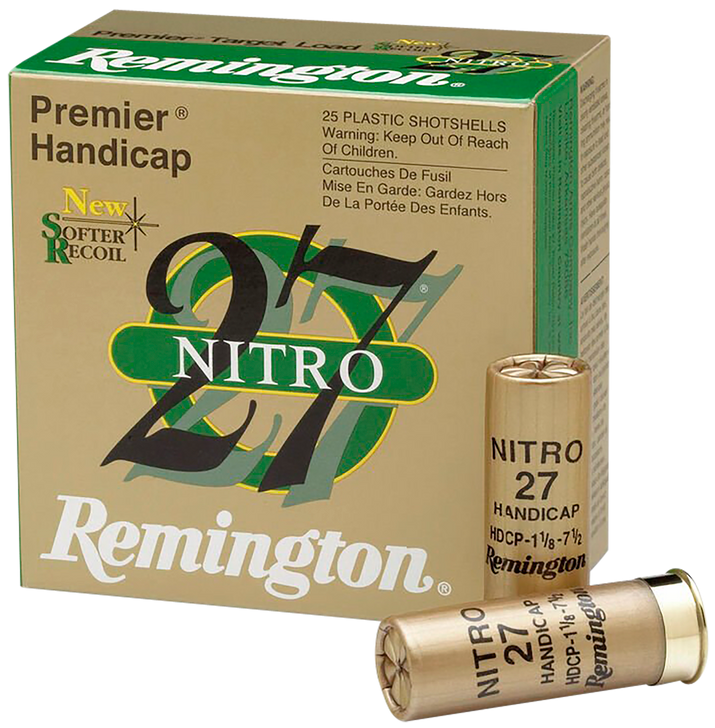 Remington Premier Nitro 27 Target 12 Gauge 1oz 2.75in 1290FPS #7.5 - Shotgun Ammo - 25RD Box - 20227